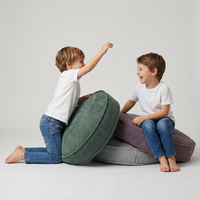 KiddyMoon Ensemble 3 Modules en Mousse pour Enfants pour Chambre D'enfant, vert-gris clair-violet, Lx3