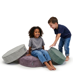 KiddyMoon Ensemble 3 Modules en Mousse pour Enfants pour Chambre D'enfant, zielony-jasnoszary-fioletowy