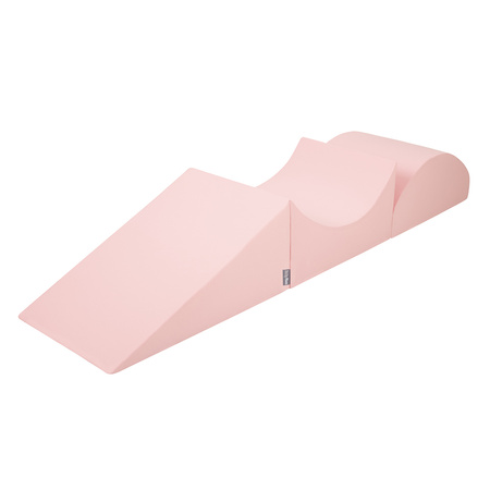 KiddyMoon Aire De Jeux en Mousse avec Carré Piscine À Balles pour Enfants, rose:blanc/gris/rose poudré, Piscine (200 Balles) + Version 4
