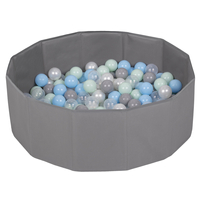 piscine à balles multicolores piscine pliable pour les enfant, gris, 300 balles