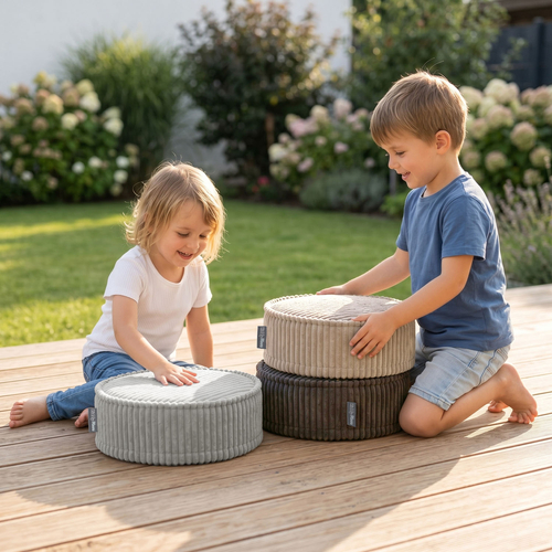 KiddyMoon Ensemble 3 Modules en Mousse pour Enfants pour Chambre D'enfant, gris clair-beige-brun, Sx3
