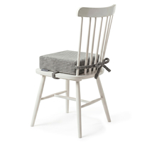 KiddyMoon Coussin Rehausseur De Chaise Enfant, Assise Rehaussée 10 Cm Avec Housse Lavable Et Liens d’Attache, gris foncé, 33x33x10