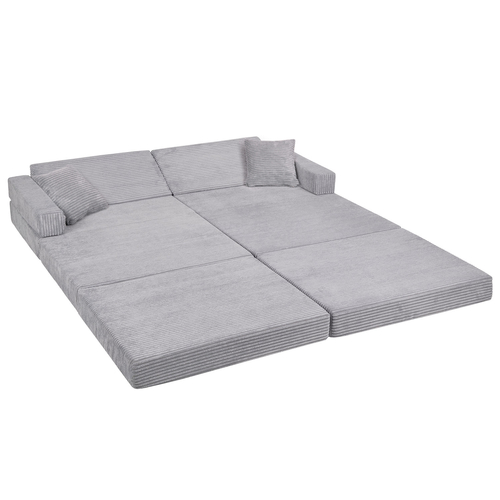 KiddyMoon Canapé Pliant pour Enfants, Canapé Convertible pour Chambre et Salle de Jeux, Matelas au Sol, Mini-Canapé, gris foncé, Canapés avec 2 Oreillers