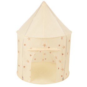 Tente de Jeu Pour Enfants Château Maison de Jeu En Forme De Pavillon De Jeu Avec Balles Pliable Tente Pop-Up Enfant Motifs D'Étoiles Et De Cœurs, beige clair: jaune/bleu/rouge/orange, 200 balles