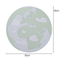 Déco murale KiddyMoon Relief 3D décoration en bois contreplaqué, terre : vert/gris, UNI