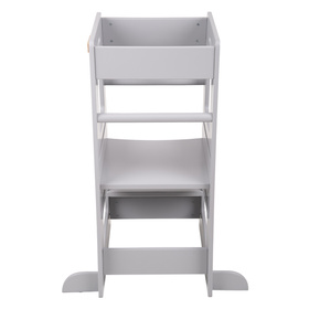 KiddyMoon Tour d’Apprentissage/d’Observation Montessori ST-003 Kitchen Helper, Gris, 91,5x39,3x49,4