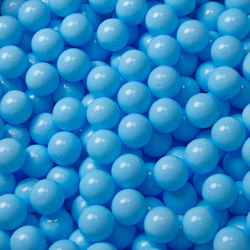 KiddyMoon Balles pour Piscine Colorées ∅6cm Plastique Enfant Bébé Fabriqué en EU, baby blue, 100 Balles/6cm