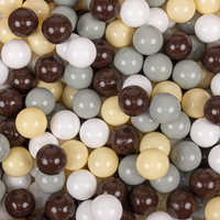 KiddyMoon Balles Colorées Plastique ∅7cm pour Piscine Enfant Bébé Fabriqué en EU, gris de vert/jaune pastel/brun/blanc, 100 Balles/7cm