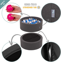 KiddyMoon Piscine à Balles ∅ 7Cm pour Bébé Rond Fabriqué En UE, , 90x30cm/200 balles