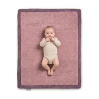 KiddyMoon Tapis de jeu doux pour enfant, antidérapant, rectangulaire, rose