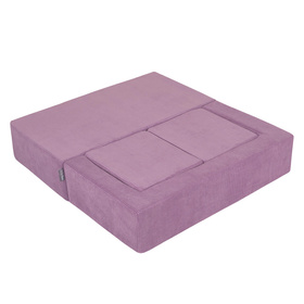 KiddyMoon Canapé en Mousse pour Enfants avec Deux Poufs Pour chambre d'enfant Léger Confortable Polyvalent Housse Amovible Design Moderne Parfait pour Jouer, violet, Canapé/Pouf