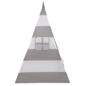 Tipi Tente de Jeu avec Balles Maison de Jeu pour Enfants, gris-blanc rayures:perle/gris/transp/bblue/menthe, 100 Balles