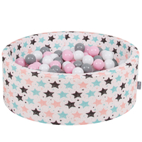 KiddyMoon Piscine à Balles ∅ 7Cm pour Bébé Rond Fabriqué En UE, beige clair, 90x30cm/200 Balles