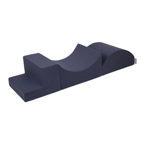 KiddyMoon Aire De Jeux en Mousse avec Rond Piscine à Balles pour Enfants, bleu foncé:babyblue/bleu/perle, Piscine (200 Balles) + Version 6