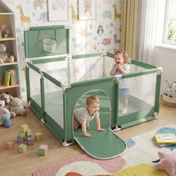 parc bébé avec balles plastiques aire de jeu pliable basket, vert, SANS Balles
