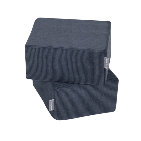 KiddyMoon Ensemble de Deux Poufs en Mousse pour Enfants Siège Pour chambre d'enfant Confortable Léger Housse Amovible Design Élégant Idéal pour Jouer et Se Détendre, bleu foncé, Pouf