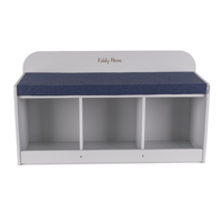 banquette avec étagères pour les enfants KiddyMoon, gris/bleu foncé, UNI
