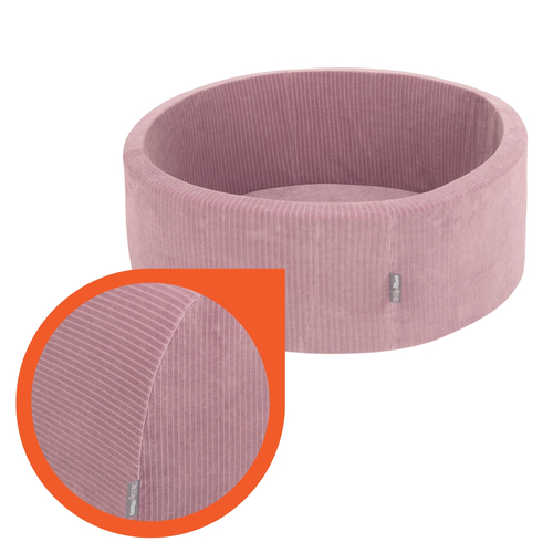 KiddyMoon Piscine À Balles pour Enfants Mousse Côtelé Pour Motricité Bébé, Violet : beige pastel/blanc/perle/gris, 90x30cm/300 balles