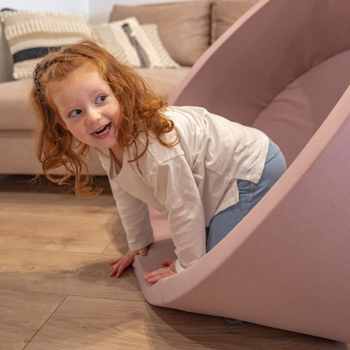 KiddyMoon Piscine À Balles ∅ 7Cm pour Bébé Rond Fabriqué en UE, Béruée: blanc/gris/rose poudre, 90x30cm/300 Balles