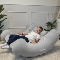 KiddyMoon Fauteuil Sensoriel Gonflable À Bascule Enfant Avec Poignées Et Pompe, gris, L