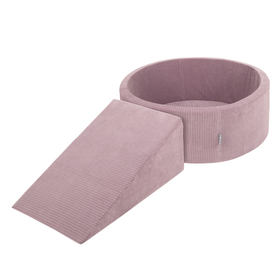 KiddyMoon Parcours Motricité En Mousse Avec Balles Enfants Favorise Créativité, Violet : beige pastel/blanc/cuivre/saumon, Piscine (200 Balles) + Pente