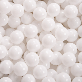 KiddyMoon Balles Colorées Plastique ∅7cm pour Piscine Enfant Bébé Fabriqué en EU, blanc, 100 Balles/7cm