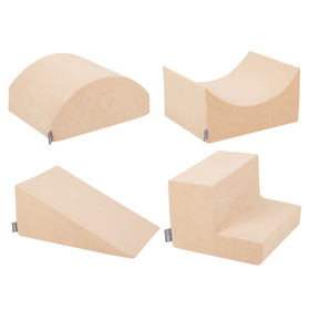 KiddyMoon Aire De Jeux En Mousse Modulable Pour Enfants Avec Housses Amovibles Résistantes Et Matériaux Doux Favorisant Imagination Et Créativité, beige sableux, Multi-Taille