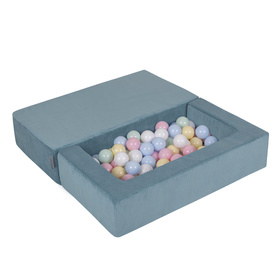 KiddyMoon Canapé en Mousse pour Enfants avec Balles Pour chambre d'enfant Léger Modulable Confortable Housse Amovible Parfait pour Jouer Lire et Se Détendre, bleu: bleu pastel/jaune pastel/blanc/menthe/rose poudré, Canapé + 100 Balles