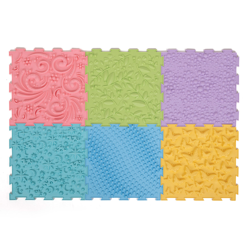 KiddyMoon Tapis Puzzle Sensoriel pour Enfants Tapis Thérapeutique, multicolore, 9 Pieces