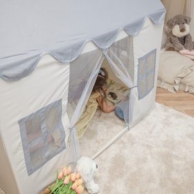 KiddyMoon Tente de Jeux Pour Enfants Maison En Forme De Pavillon Maison Pliable Cabane Enfant Espace Créatif Et Confortable Pour Jouer Intérieur Et Extérieur, blanc-gris: beige pastel/blanc/noir, 200 Balles