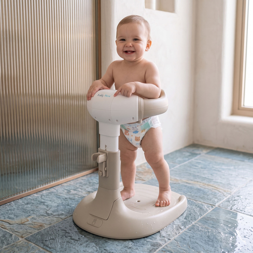 KiddyMoon Support de Bain pour Bébé Hauteur Réglables Antidérapante, beige, UNI