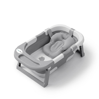 KiddyMoon baignoire pliable bébé plastique avec coussin, gris, M