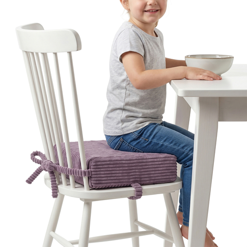 KiddyMoon Coussin Rehausseur De Chaise Enfant, Assise Rehaussée 10 Cm Avec Housse Lavable Et Liens d’Attache, violet, 33x33x10