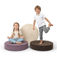 KiddyMoon Ensemble 3 Modules en Mousse pour Enfants pour Chambre D'enfant, beige-brun-violet, Lx3