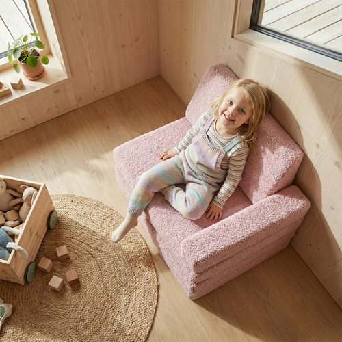 KiddyMoon Matelas Enfant Au Housse Teddy Pliable en Mousse Matelas pour Tout-Petits, Chambre d'enfant, rose, Matelas