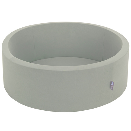 KiddyMoon Piscine à Balles ∅ 7Cm pour Bébé Rond Fabriqué En UE, sauge : rose poudré/vert de gris, 90x30cm/200 balles