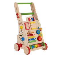 KiddyMoon Trotteur avec un Tableau D'activité, Chariot de Marche pour Bébé, Multicolore, Poignée réglable