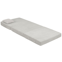 KiddyMoon Matelas Enfant Pliable en Mousse Matelas Pouf pour Tout-Petits, Chambre d'Enfant, gris clair, Matelas avec Oreiller