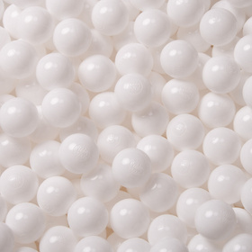 KiddyMoon Balles pour Piscine Colorées ∅6cm Plastique Enfant Bébé Fabriqué en EU, blanc, 100 Balles/6cm