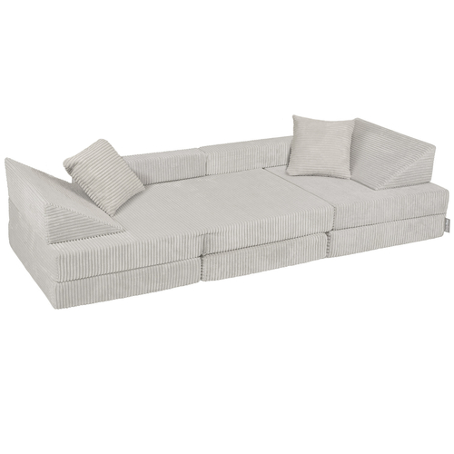 KiddyMoon Canapé Pliant pour Enfants, Canapé Convertible pour Chambre et Salle de Jeux, Matelas au Sol, Mini-Canapé, gris clair, Canapés avec 2 Oreillers