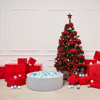 KiddyMoon Piscine à Balles ∅ 7Cm pour Bébé Rond Fabriqué En UE, gris clair:perle/gris/transparent/babyblue/menthe, 90x30cm/300 balles