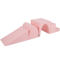 KiddyMoon aire de jeux en mousse pente L/colline/tunnel/marché, rose, Multi-Taille