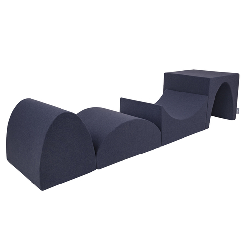KiddyMoon Aire De Jeux en Mousse avec Carré Piscine À Balles pour Enfants, bleu foncé:vertClr/orange/turq/bleu/babybl/jaune, Piscine (200 Balles) + Version 1