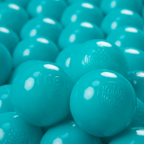 KiddyMoon Balles pour Piscine Colorées ∅6cm Plastique Enfant Bébé Fabriqué en EU, turquoise, 100 Balles/6cm