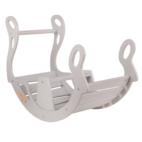 KiddyMoon Bascule pour Enfants Rocker Bébé Balancelle, gris, 90,6x39x69 cm