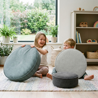 KiddyMoon Ensemble 3 Modules en Mousse pour Enfants pour Chambre D'enfant, ciemnoszary-jasnoszary-zielony