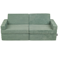 KiddyMoon Canapés Pliant pour Enfants Canapé-Lit Convertible Bébés-Canapé Lit Coucher Salle de Jeux Pliable Matelas au Sol Mini-Canapé Chaise-Lit, vert, Canapés