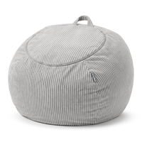 KiddyMoon Pouf pour Enfants 2-en-1 Rangement pour Jouets, 80x80x50cm, gris clair