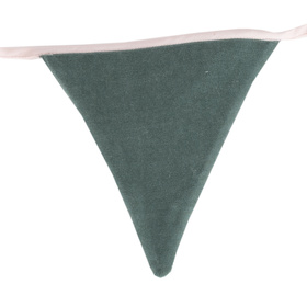 KiddyMoon guirlande de fanions en tissu velours 340cm, vert forêt/rose de sables/bleu glacier, 340cm