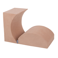 KiddyMoon Velours Aire De Jeux en Mousse pour Enfants, Élément Rampe/Semi-rouleau PPZV-222, rose des sables, Multi-Taille